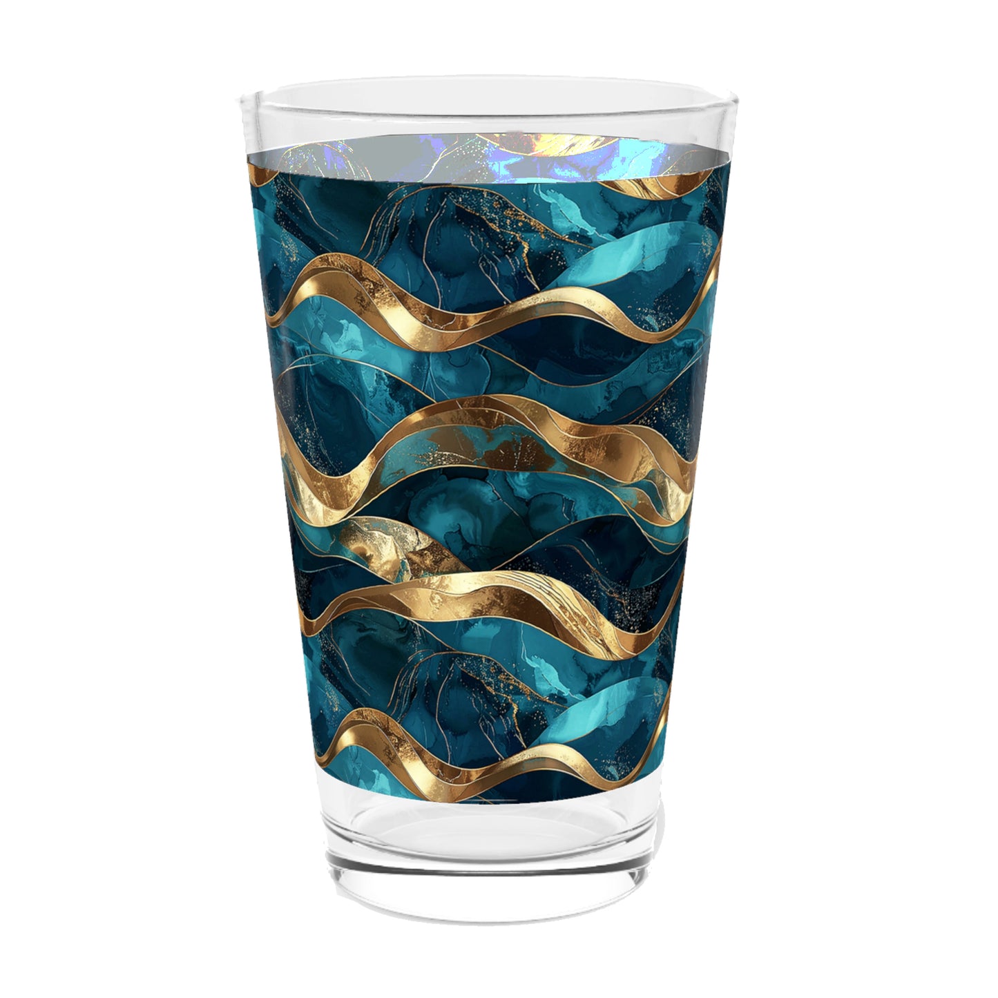 Opulent Teal Pint Beer Glass | Signature Design