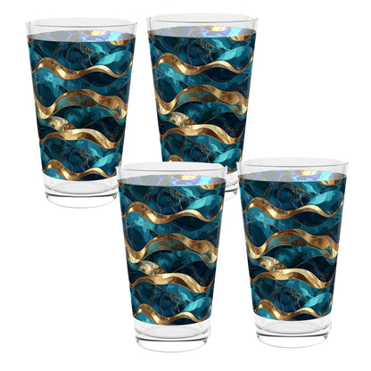 Opulent Teal Pint Beer Glass | Signature Design