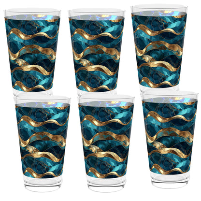 Opulent Teal Pint Beer Glass | Signature Design
