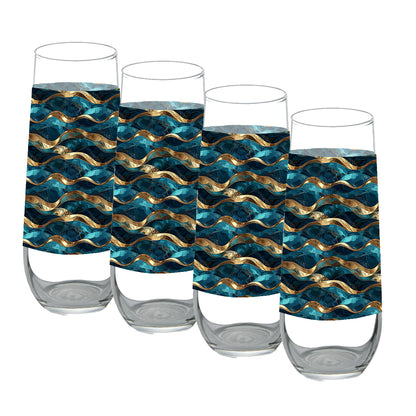 Opulent Teal Stemless Champagne Glass | Signature Design