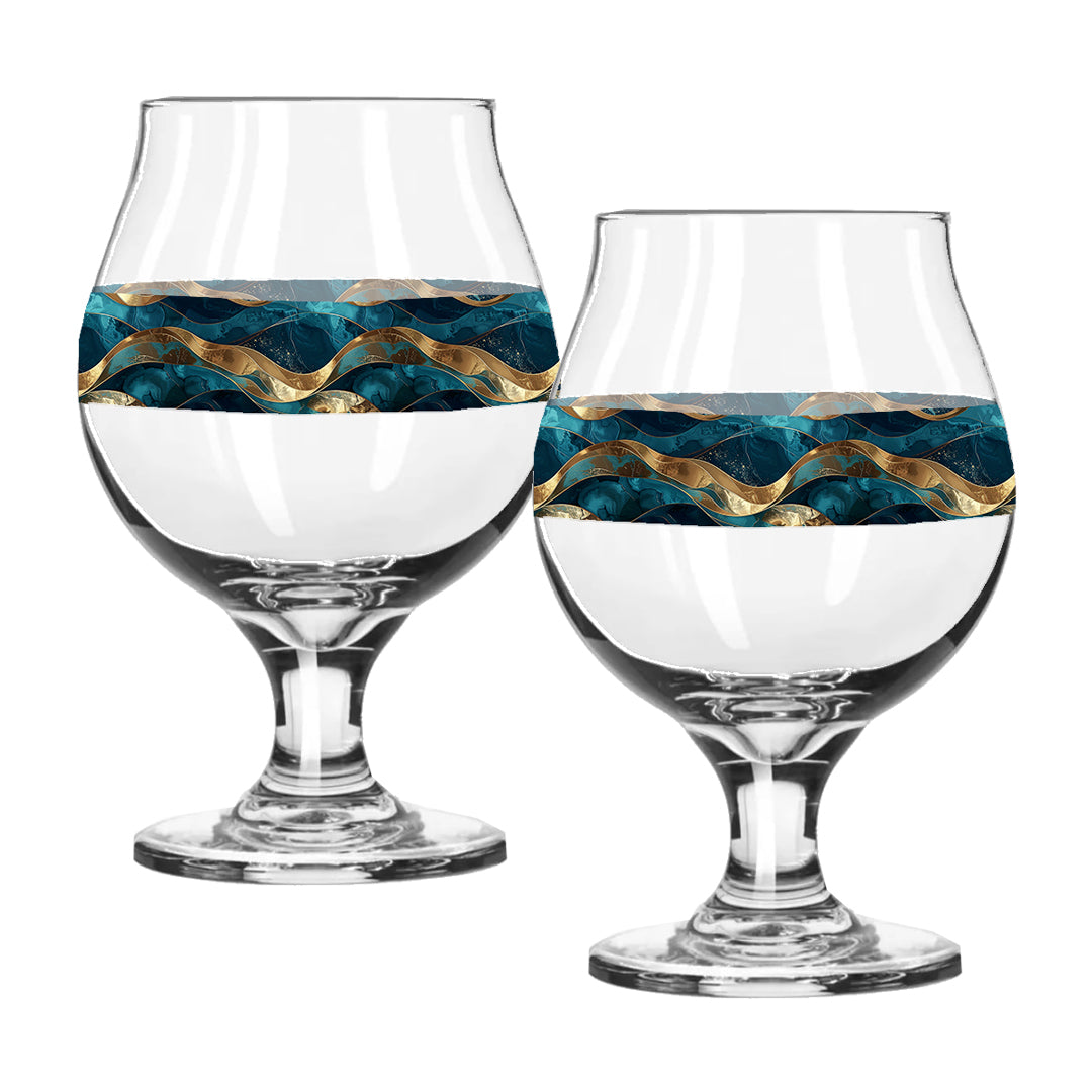 Opulent Teal Belgian Beer Glass