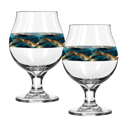 Opulent Teal Belgian Beer Glass