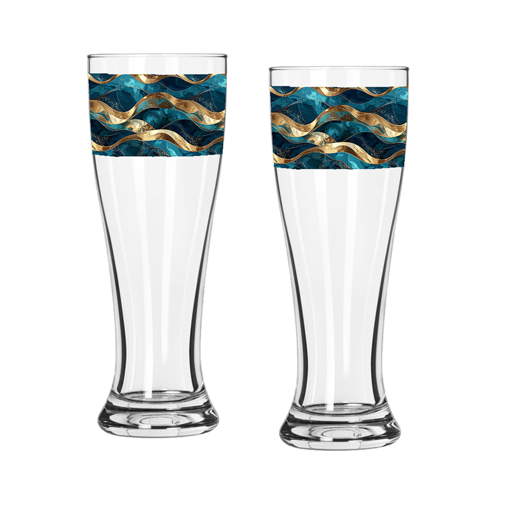 Opulent Teal Pilsner Beer Glass