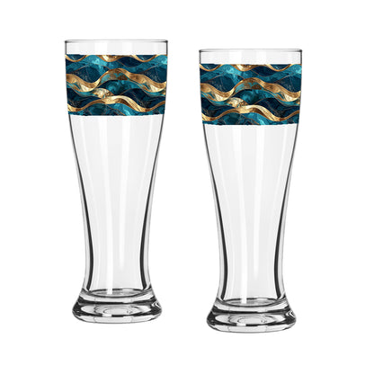 Opulent Teal Pilsner Beer Glass