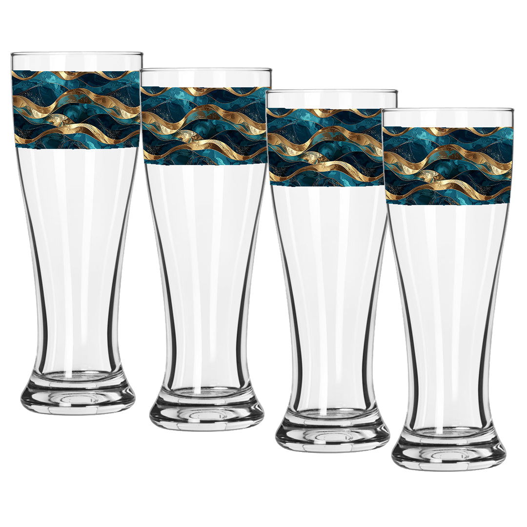 Opulent Teal Pilsner Beer Glass