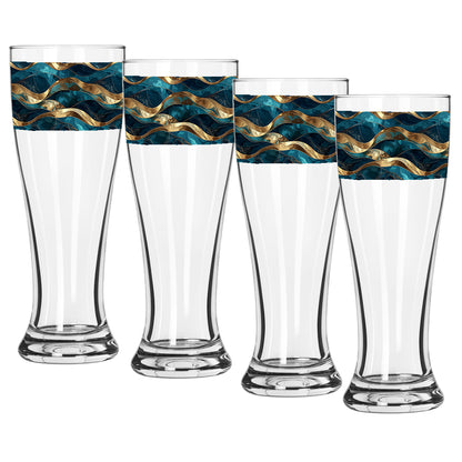 Opulent Teal Pilsner Beer Glass