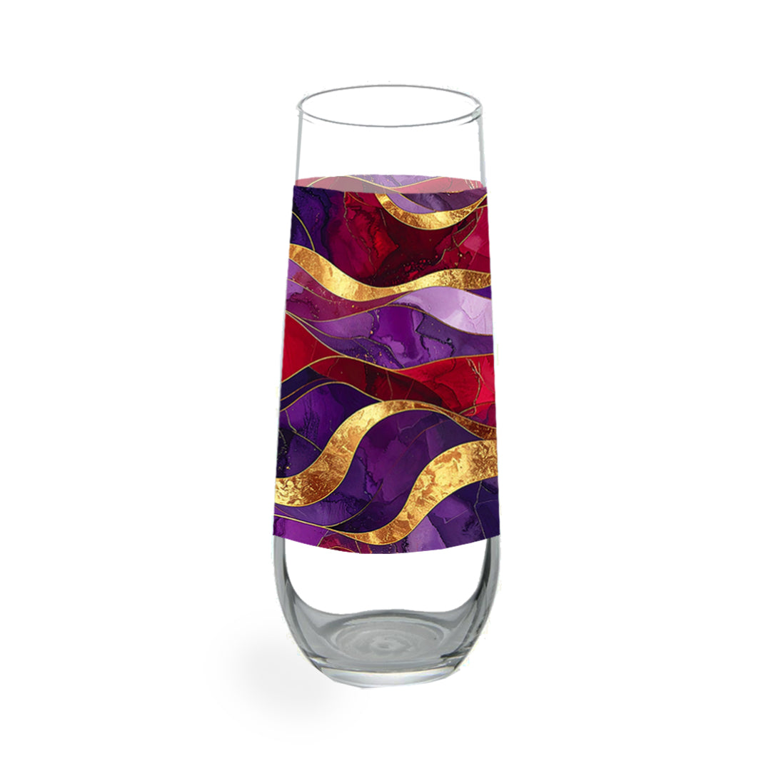 Fluid Marble Stemless Champagne Flute | Signature Design