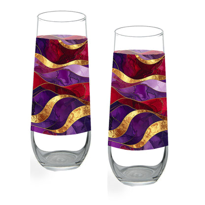 Fluid Marble Stemless Champagne Flute | Signature Design