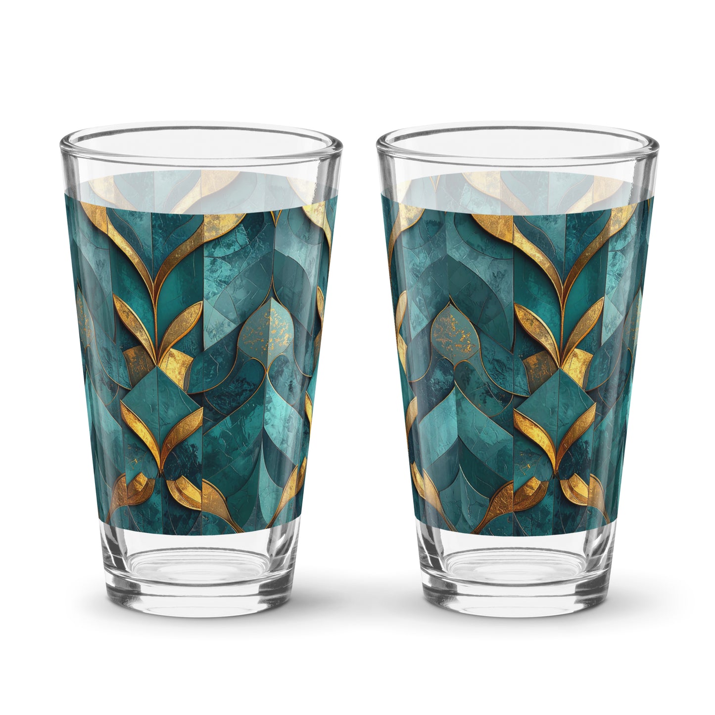 Gilded Patina Pint Beer Glass