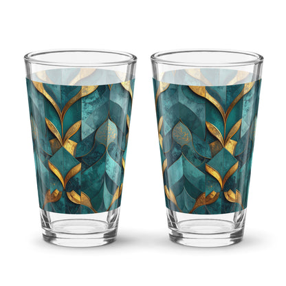 Gilded Patina Pint Beer Glass