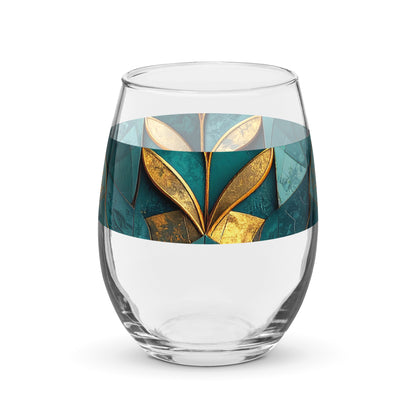 Gilded Patina Stemless Wine Glass | Signature Design