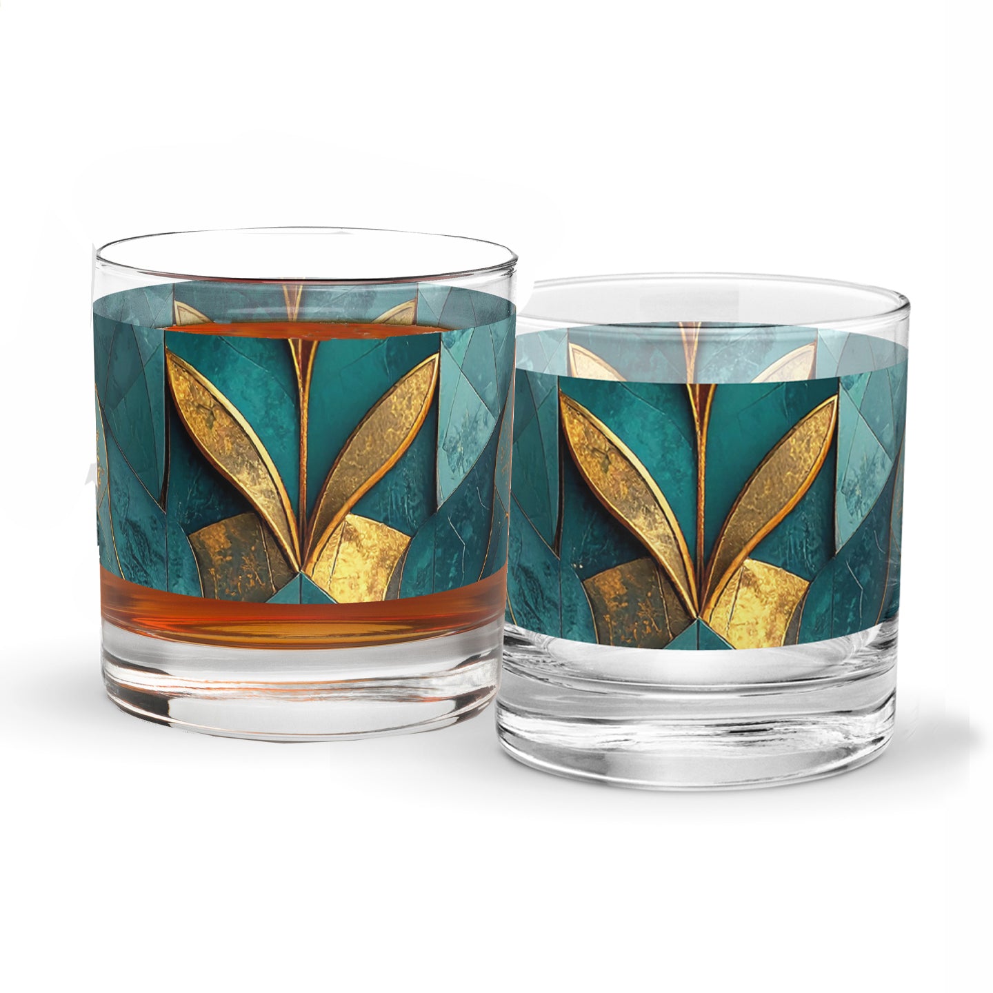 Gilded Patina Rocks Glass | Signature Design