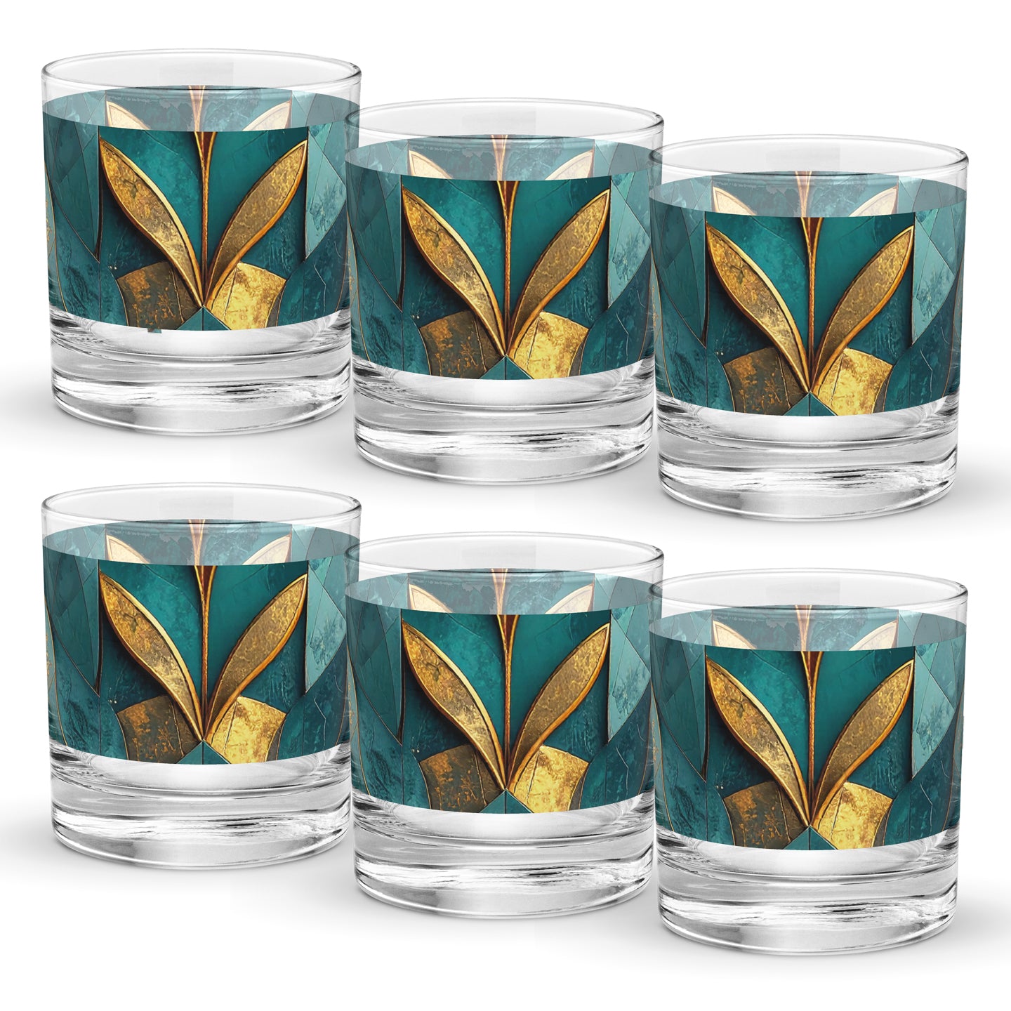 Gilded Patina Rocks Glass | Signature Design